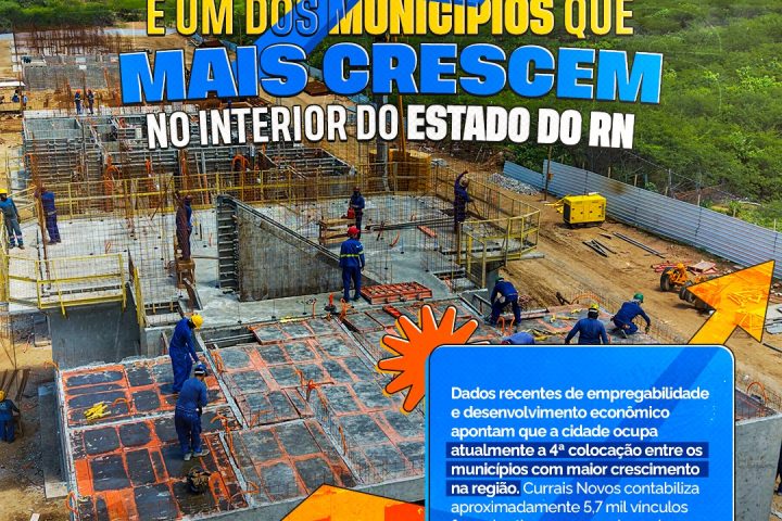 CURRAIS NOVOS ESTÁ ENTRE OS MUNICÍPIOS QUE MAIS CRESCEM NO INTERIOR DO RN