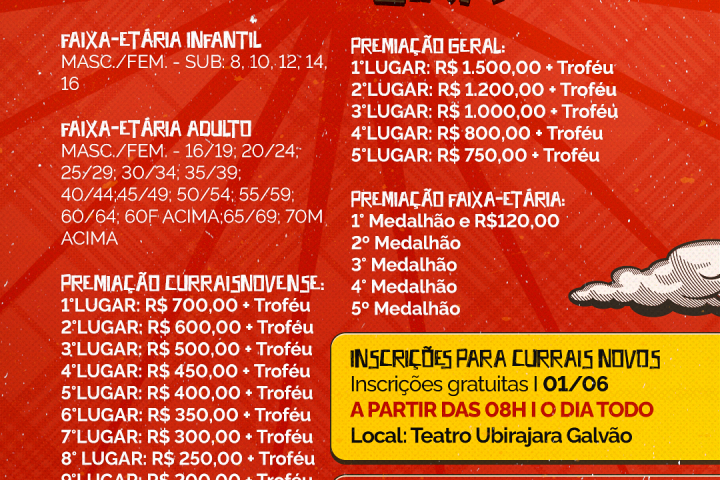 PREFEITURA DE CURRAIS NOVOS INICIA INSCRIÇÕES DA XXIV CORRIDA DA FOGUEIRA E LANÇA PROGRAMAÇÃO CULTURAL DOS 30 ANOS DO FORRONOVOS
